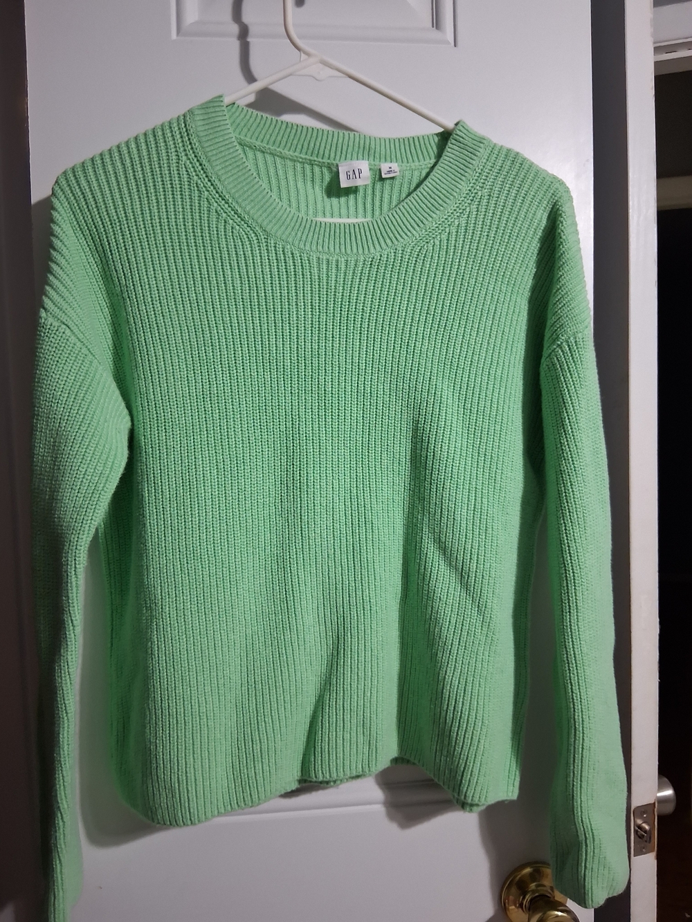GAP Women's Pastel Green Ribbed Crewneck Sweater